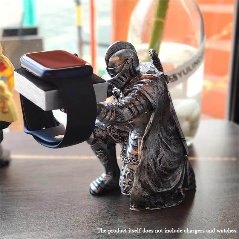 CAOWTAN Apple Watch Stand, Krieger Figur, Schwarz, Unisex - Bild 2