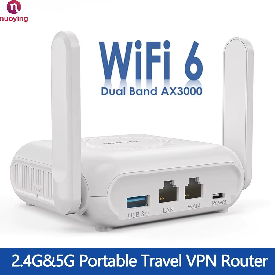 iNet AX3000 Wi-Fi 6 Reise-Router mit 5G und VPN, tragbarer Gigabit-Router in Weiß - Bild 2