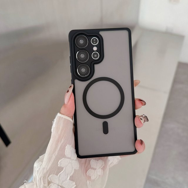 Transparente matte magnetische kabellose Lade-Telefonhülle für Samsung S25 S24 A56 A36 A26 A05 A55 Plus Ultra mit MagSafe Full Bumper Cover - Bild 1