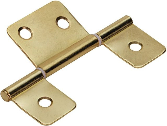 Hettich Lamellentürscharnier aus Stahl in Messingoptik, 3 Stück (Breite: 81 mm, Tiefe: 22 mm) - Bild 1