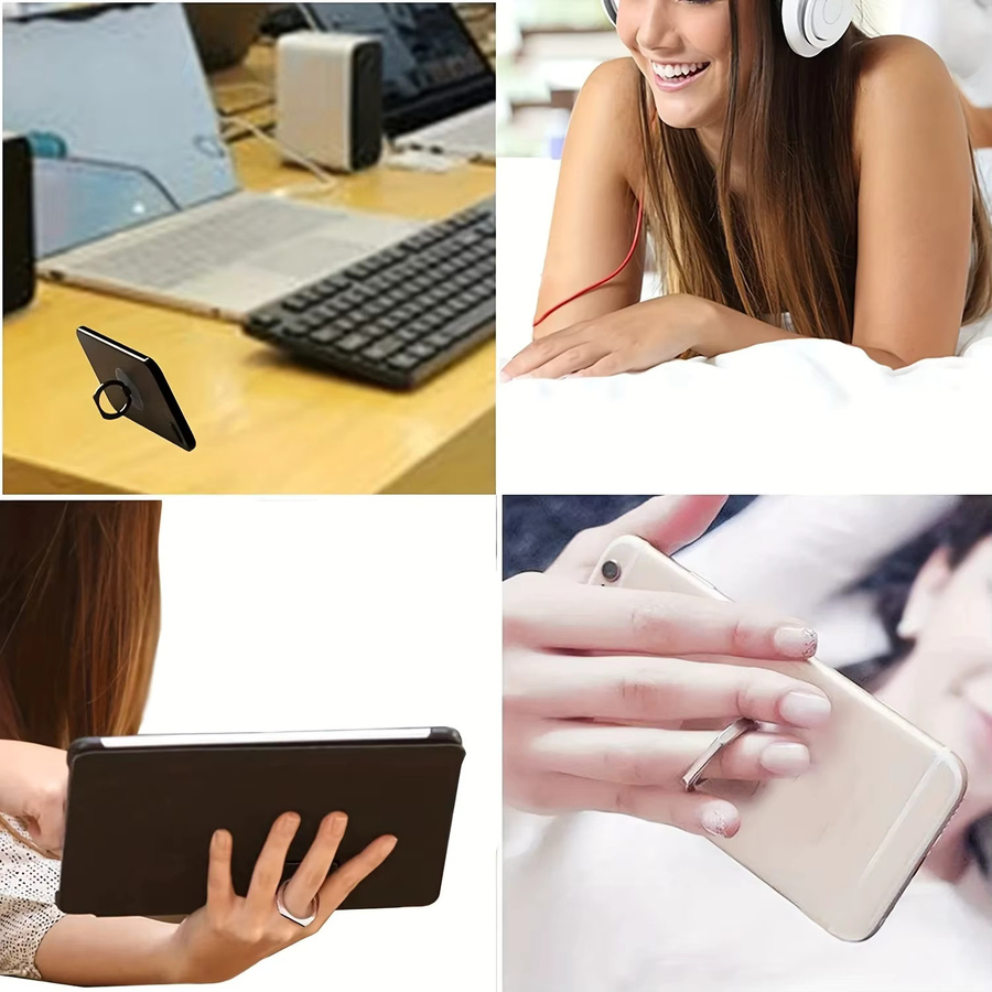 4er-Set WSSHE Handy-Ringhalter transparent mit 360 Grad drehbarer Funktion für Smartphones und Handyhüllen - Bild 4