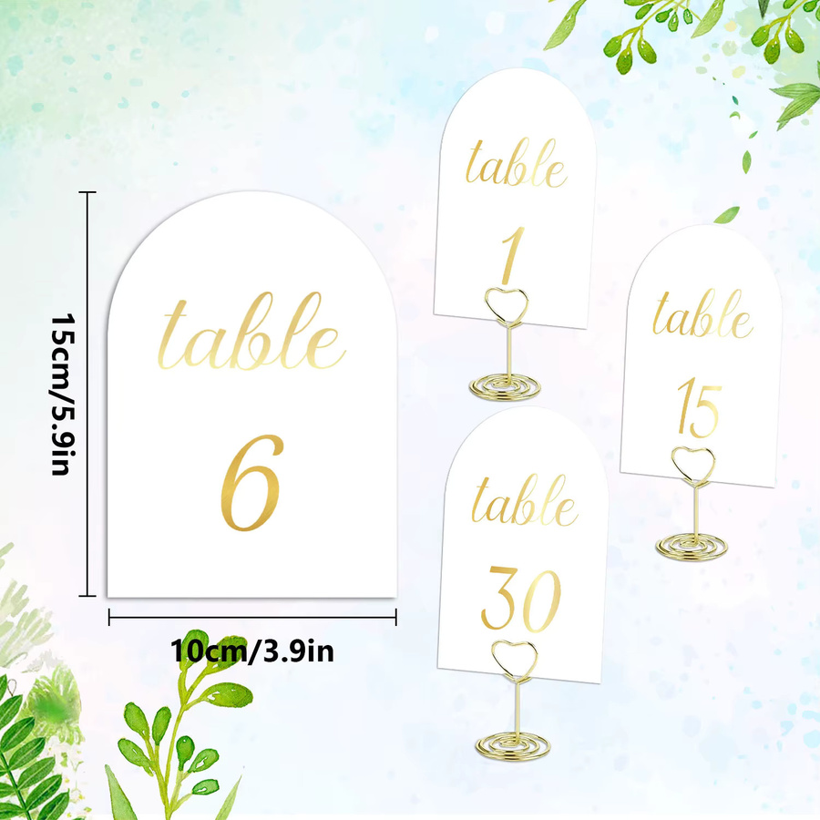 30 Stück Hochwertige Hochzeitskarten mit Sitzplatznummern in Weiß und Goldprägung - Bild 4