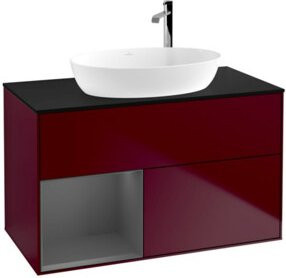V&B Waschtischunterschrank Finion 100 Wandbeleuchtung in Anthrazit lackiert B/T/H: 100 x 50,1 x 50,1 cm - Bild 1