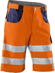 Kübler Shorts REFLECTIQ PSA 2 in Warnorange/Dunkelblau, Größe 50, nach EN ISO 20471 mit Cordura-Material - Bild 1