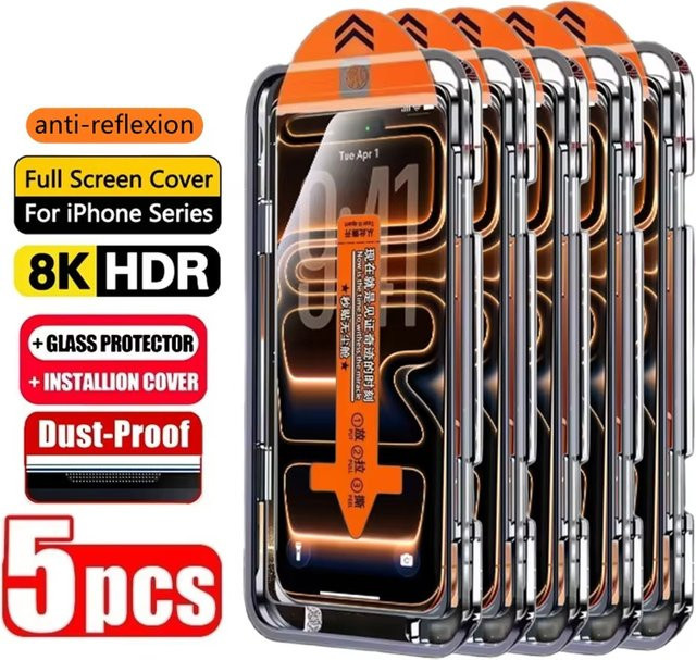 AKABEILA HD Displayschutz aus gehärtetem Glas für iPhone Modelle in Transparent - Bild 1