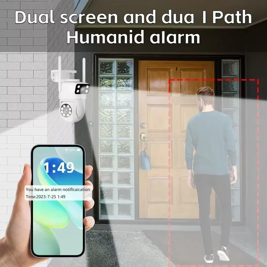 ANSVICAM 5K 10MP Tuya PTZ WLAN-Überwachungskamera für Außenbereich in Weiß mit Dual-Objektiv, Full HD und KI-gestützter automatischer Personenverfolgung - Bild 4