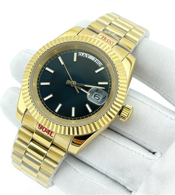 OUMASHI Armbanduhr, Automatik, Edelstahl, Bicolor, Gold, 36 mm, Herren - Bild 1