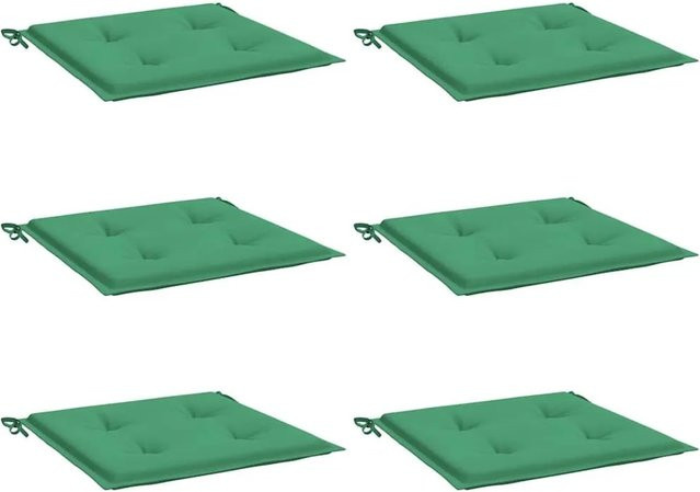 6er Set vidaXL Gartenstuhl-Kissen in Grün aus wasserabweisendem Oxford-Gewebe, B/T/H: 40 x 40 x 4 cm - Bild 1