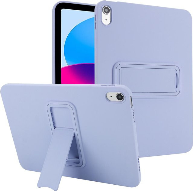 Schutzhülle mit Ständerfunktion aus hartem PC und TPU für Apple iPad, iPad Air, iPad Pro und iPad Mini, Farbe: Transparent/Lila - Bild 1