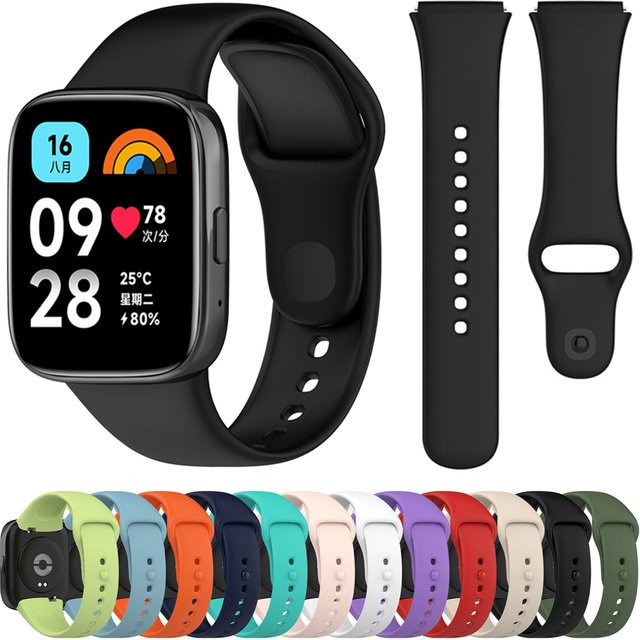 ZHANGU Uhrenarmband Silikon, Schwarz, Xiaomi Redmi Watch 3, Lite, Active - Bild 1