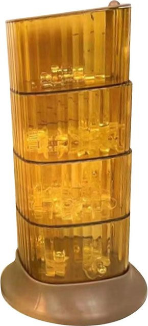 OutsideWorld Drehbare Aufbewahrungsbox für Haaraccessoires und Schmuck, 4 Ebenen, Transparent/Orange, Staubdicht aus Acryl - Bild 1