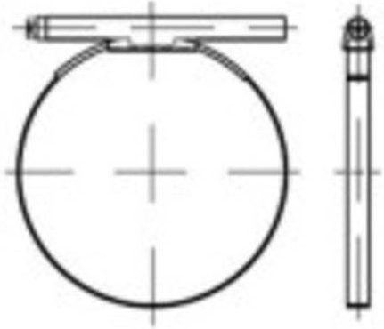 TOOLCRAFT 137683 Schlauchschellen aus Stahl, galvanisch verzinkt, Silber, 100 Stück - Bild 1