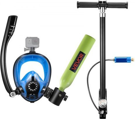 VEVOR Mini Scuba Tank Set mit Tauchmaske, tragbare 0,5 l Tauchflasche für Unterwasseratmung und Notfallrettung inklusive Pumpe - Bild 1