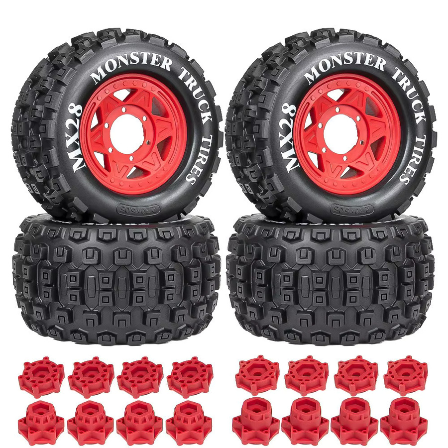 TIMEA Monster Stunt Truck Reifen, 4-teiliges Set, 1/10, 128 mm, 12 mm und 14 mm Sechskant - Bild 3