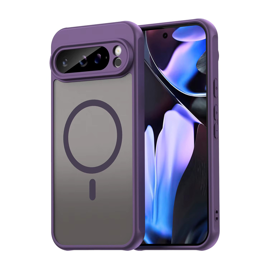 DecoPhone Magnetische Silikon-Hartschalenhülle für Google Pixel 9 Pro XL in Grün und Lila - Bild 1
