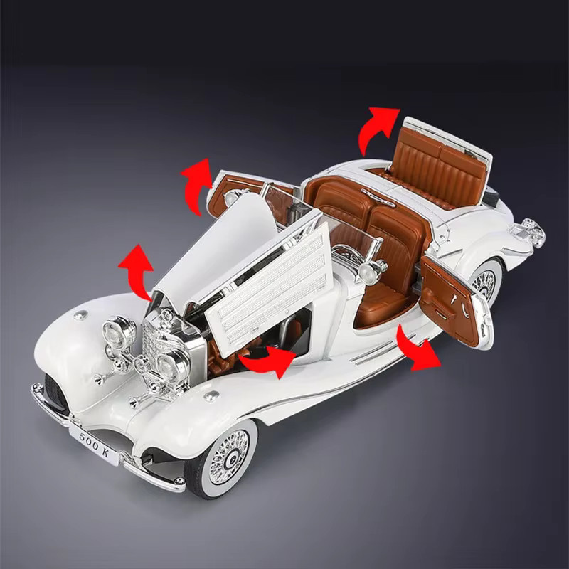 Maisto 1:24 1936 Benz 500K, Diecast Metall Auto Modell, mit Licht und Sound - Bild 3