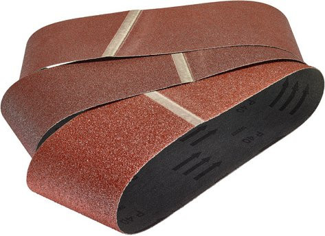 Wolfcraft Schleifband aus Korund für Holz und Metall, Körnung k40/k80/k120, rot - Bild 1