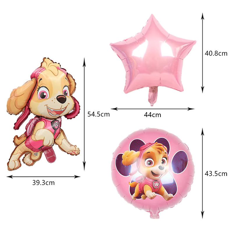 TAKARA TOMY Skye PAW Patrol Geburtstagsparty-Dekoration, Rosa Mädchen-Thema, Hintergrund-Banner, Tasse, Teller - Bild 3