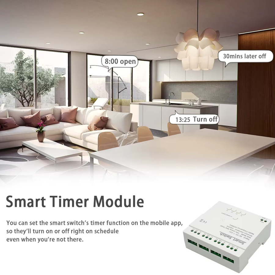 Ewelink 4-Kanal Smart WIFI Relaismodul Funk-Unterbrecher Stromkreisschutzschalter in Weiß - Bild 3