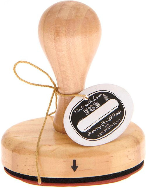 Rico Design Holzstempel Made with Love oval B: 5 cm, H: 7 cm - Bild 1