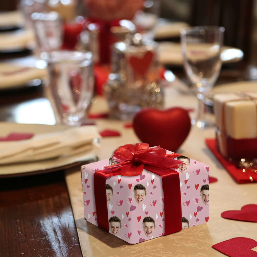 Joy-enlife Geschenkpapier mit rosa Liebesherz Muster für Valentinstag und Hochzeiten - Bild 3