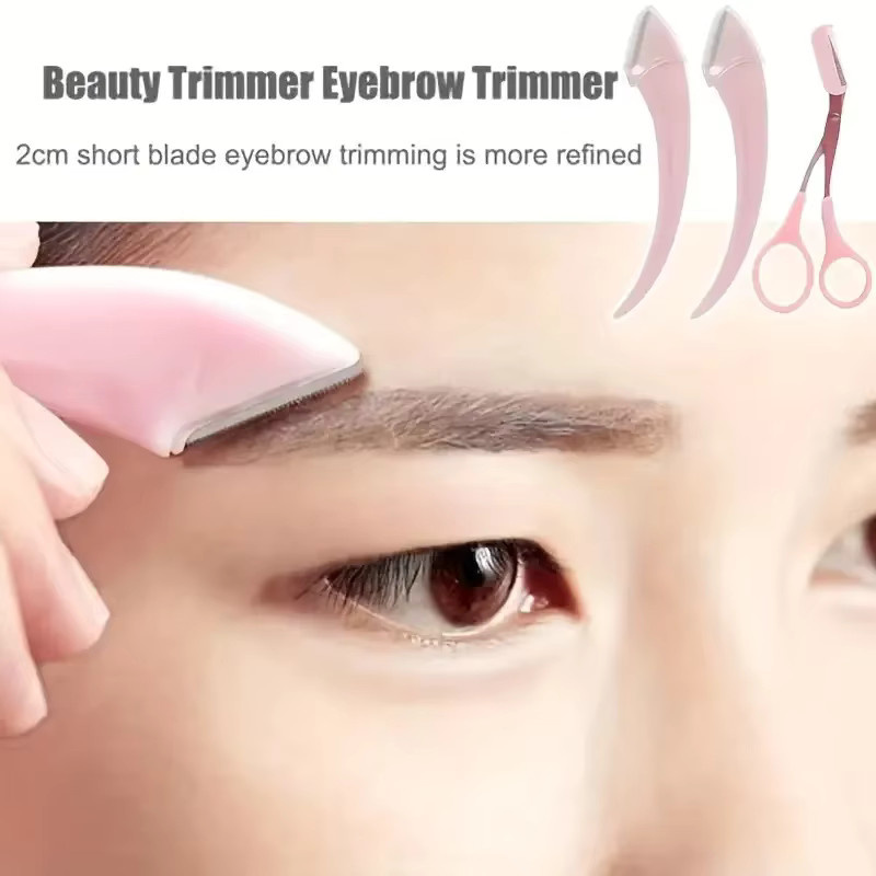 3-teiliges Augenbrauentrimmer-Set für Damen, Augenbrauenrasierer und Schere mit Kamm - Bild 3