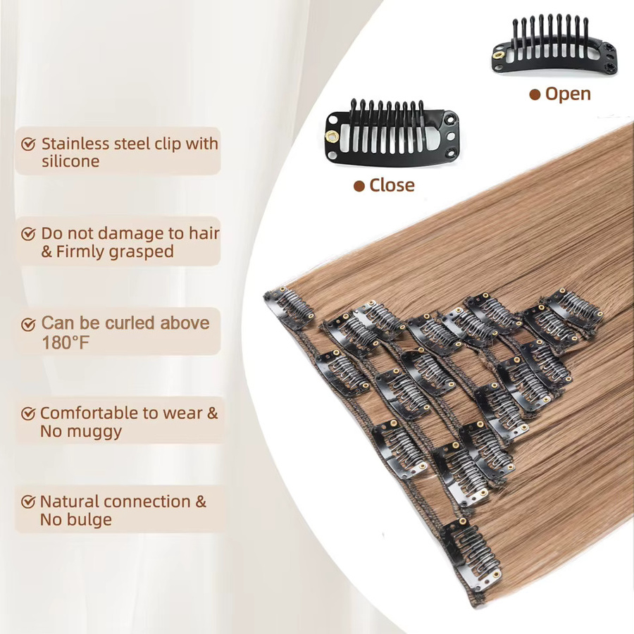 Benehair Clip-in-Haarverlängerungen, 66 cm, gerade, 8 Stück/Set, Damen - Bild 1