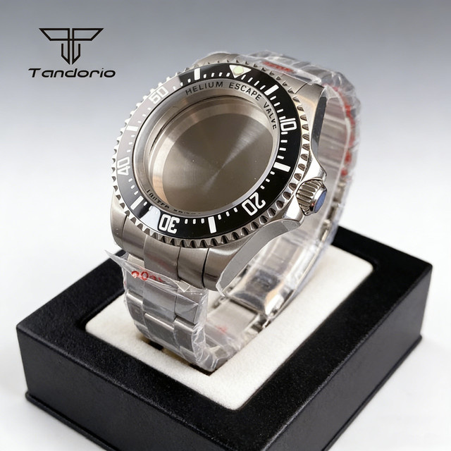 tandorio Armbanduhrteile, Edelstahl, Silber, 43 mm, Unisex - Bild 1