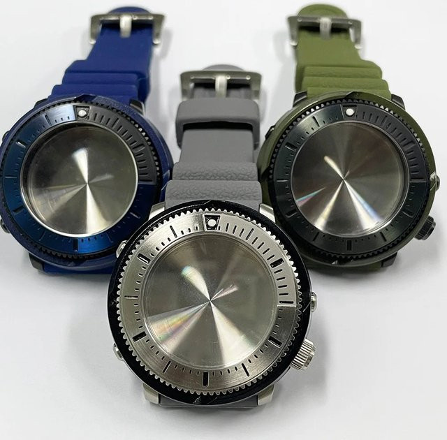 OUMASHI Uhrengehäuse Edelstahl, 45 mm, Silber, Saphirglas, Unisex - Bild 1