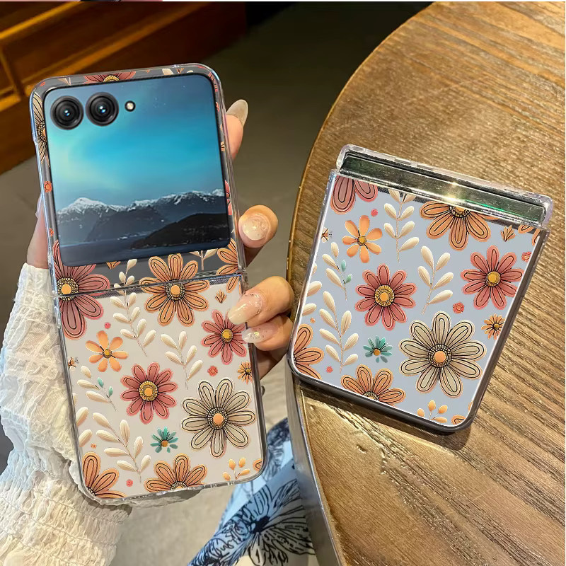 Stoßfeste transparente Handyhülle mit rosa Blumendruck für Motorola Razr 50, Razr 40 Ultra und Razr 40 - Bild 2
