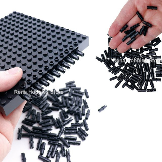 Brilliant Deer Verbinder 1x2 Pin-Steine, Nachfüllpack, 100 Stück, Schwarz - Bild 1