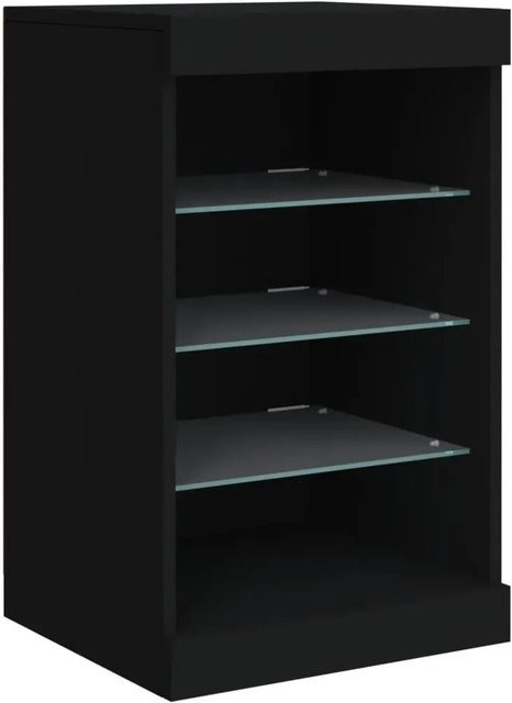 vidaXL Sideboard modern in Schwarz mit integrierter LED-Beleuchtung, B/T/H: 41 x 37 x 67 cm - Bild 1
