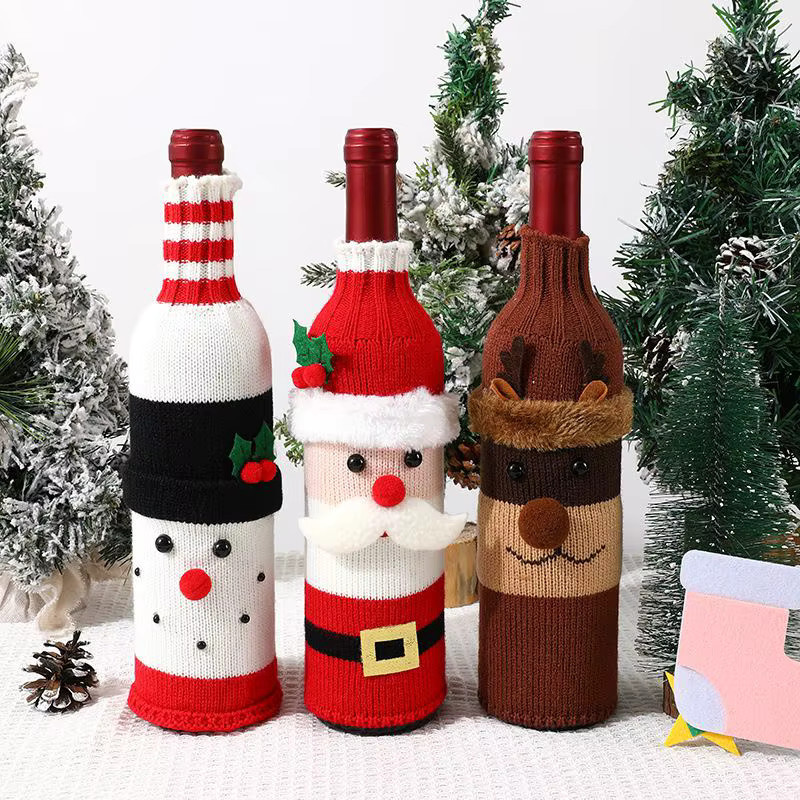 Alivparty Weihnachtsmann und Schneemann Weinflaschenbezug aus Textil in Mehrfarbig für Weihnachtsdekoration und Partyzubehör - Bild 6