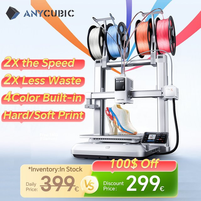 Anycubic Kobra X FDM 3D-Drucker mit 600 mm/s maximaler Druckgeschwindigkeit, 4-Farben-Druckfunktion und automatischer Nivellierung - Bild 1