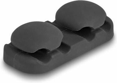 Delock Kabel-Halteclips aus Silikon in Schwarz, B: 43 mm, H: 14 mm, 2 Stück - Bild 1