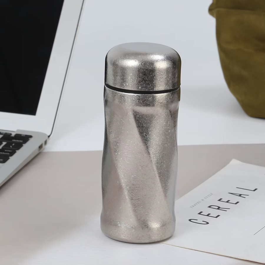 Apuraa Mini-Titan-Thermosbecher mit Tee-Ei, 200 ml, Silber/Grau - Bild 5