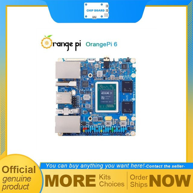 Orange Pi 6 Entwicklungsboard mit CD8180 12-Kern-CPU, 45 TOPS KI-Computing SBC in Blau - Bild 1