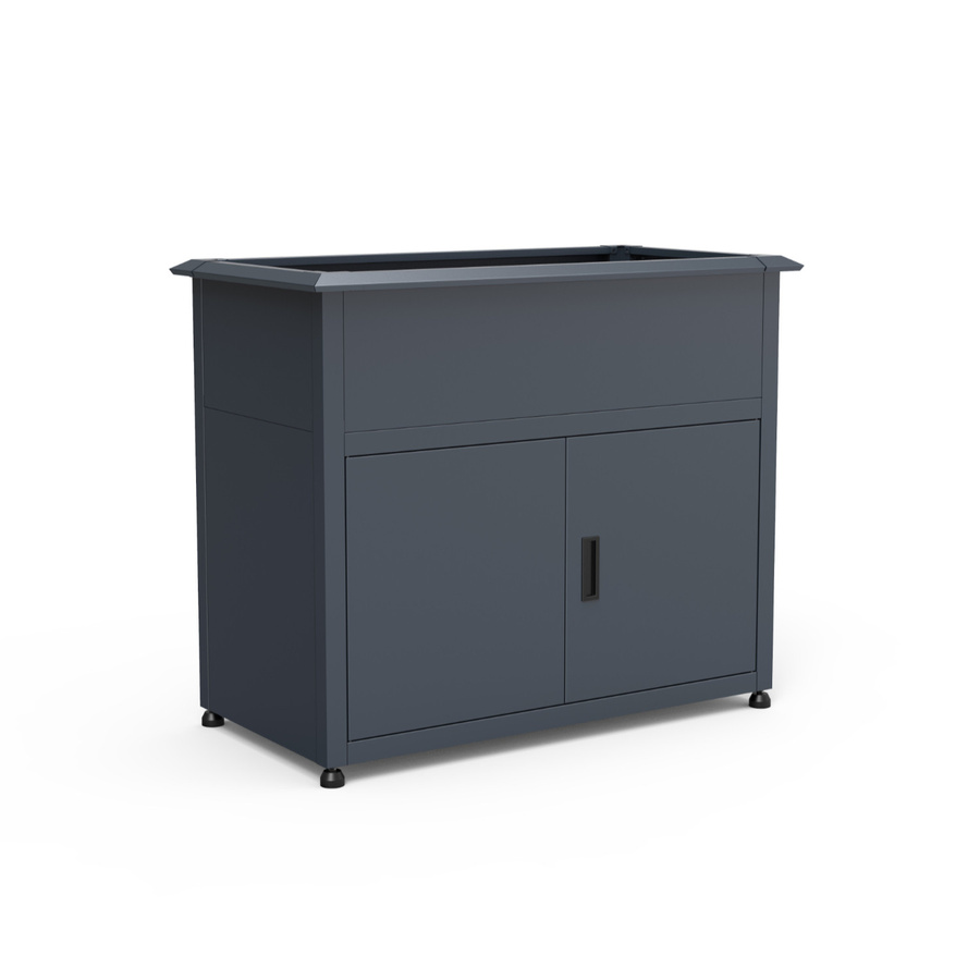 Westmann Metall Hochbeet Plexa mit Stauraum und Schneckenkante in Anthrazit B/T/H: 100 x 50 x 85 cm - Bild 2