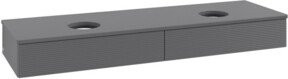 V&B Waschtischunterschrank Antao mit Frontstruktur und Beleuchtung, Farbe Anthrazit lackiert, B/T: 160 x 50 cm - Bild 1