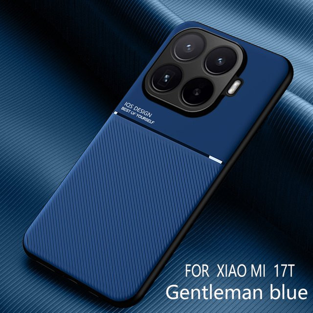Stoßfeste Leder-Schutzhülle für Xiaomi 17T, 15T Pro und MI 15T mit magnetischer Autohalterung in Blau oder Schwarz - Bild 1