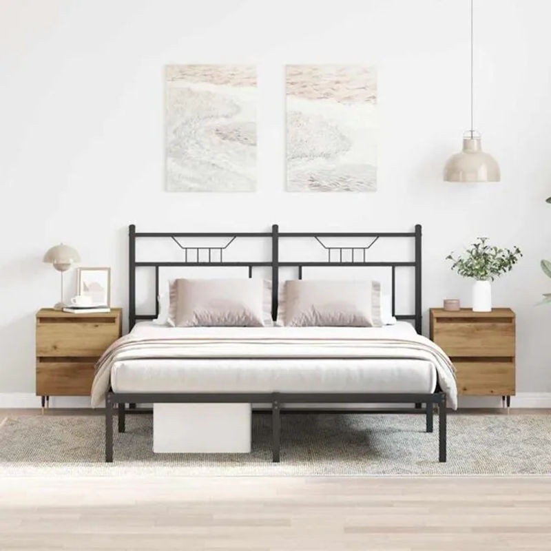 Set aus 2 Nachttischen Vidaxl Artisan Eiche Natur Braun Modern aus Holzwerkstoff B/T/H: 40 x 35 x 50 cm - Bild 1