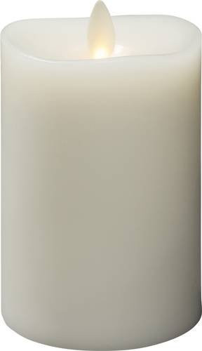 Konstsmide LED-Kerze aus Echtwachs in Creme-Weiß mit Flacker-Effekt und Timer, Durchmesser: 7,6 cm, Höhe: 14,0 cm - Bild 1