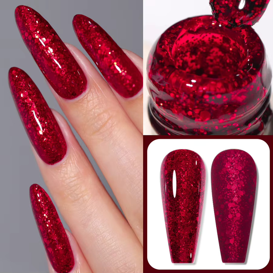 QAZIXU Nagelgel, rot, glänzend, 10 ml - Bild 2
