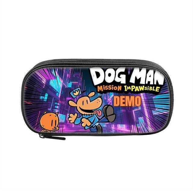 Dog Man Cartoon Federmäppchen von Fancy Style Studio, buntes Nylon-Stiftecase mit großem Fassungsvermögen und Reißverschluss für Schüler - Bild 1