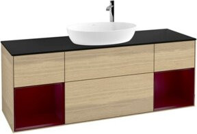 V&B Waschtischunterschrank Finion in Eiche Oak und Beige Lackiert, Breite: 160 cm, Tiefe: 50,1 cm, Höhe: 50,1 cm - Bild 1