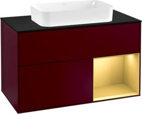 V&B Finion Waschtischunterschrank mit Wandbeleuchtung in Blau Matt - Bild 1