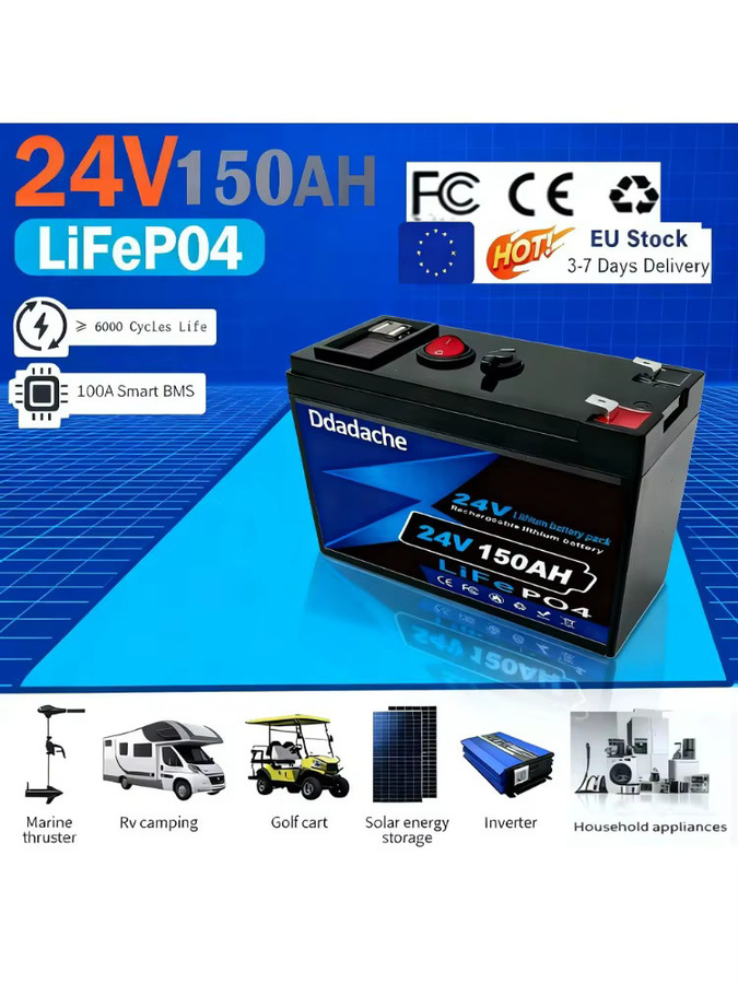 24V LiFePO4 120Ah Lithium-Batterie in Schwarz für Power Wheels, Roller, Radio, USV, Kajak-Fischfinder und Solarpanels mit über 4000 Tiefzyklusladungen - Bild 6