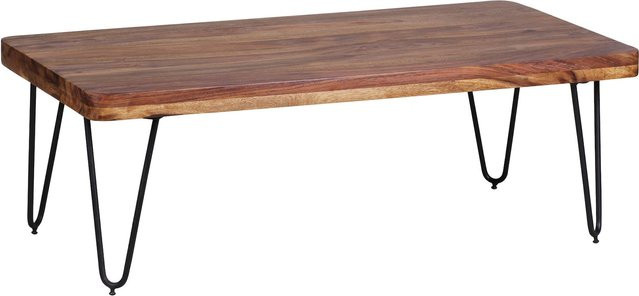 Couchtisch BAGLI von KADIMA DESIGN aus Massivholz im Landhaus-Stil, Braun, B: 115 cm, T: 60 cm, H: 40 cm - Bild 1