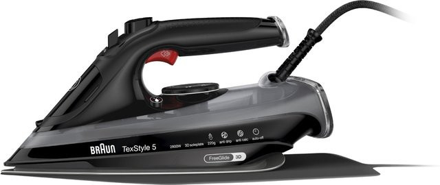 Braun FreeStyle 5 SI 5088 BK Dampfbügeleisen in Schwarz mit 2800 W und 300 ml Wassertank - Bild 1