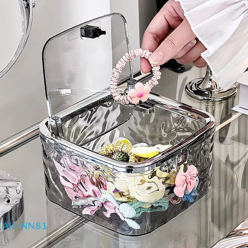 Transparenter Haar-Accessoires-Organizer aus Acryl zur Aufbewahrung von Haargummis, Stirnbändern, Schleifen und Wattestäbchen - Bild 2